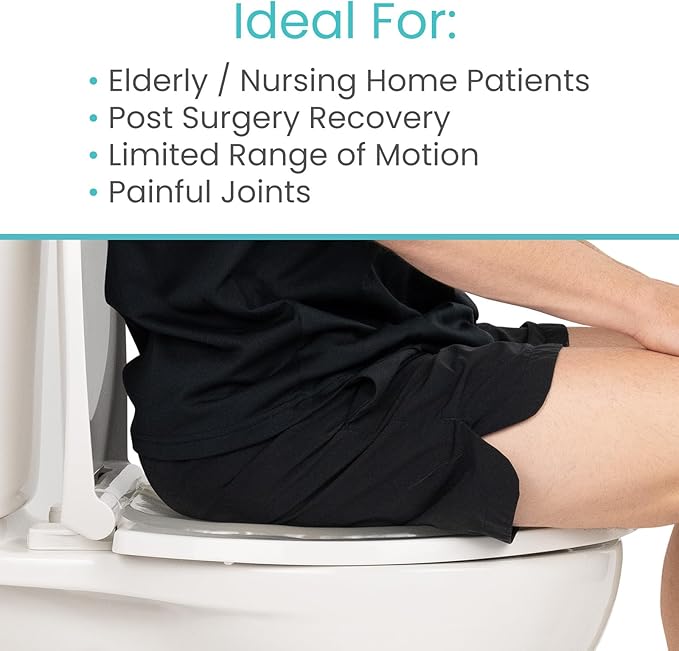 Vive Gel Toilet Seat Cushion Cover - Raised Padded Riser Cushion for Elongated, Standard, and Commode Chairs- Seat Warmer Pressure & Pain Relief Comfort- Adhesive Donut Pad for Elderly, Seniors