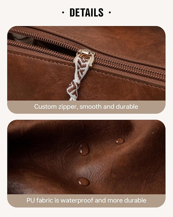 EACHY Travel Makeup Bag, Large Capacity Cosmetic Bag for Women, Waterproof PU Leather, Flat Open Portable Toiletry Bag for Skincare, Brushes & Travel Essentials