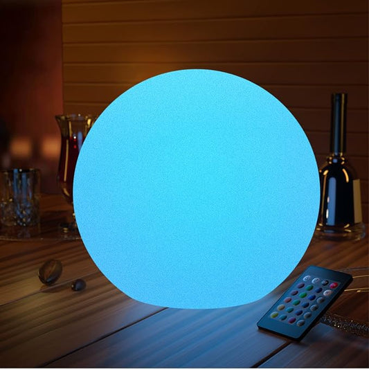 LOFTEK 16-inch Rechargeable LED Glow Ball, Waterproof Globe Lamp w/Remote | 16 Colors Change Night Light, Auto Timer, Cordless & Dimmable Large Floor Lamp for Home Patio Decor Living Room