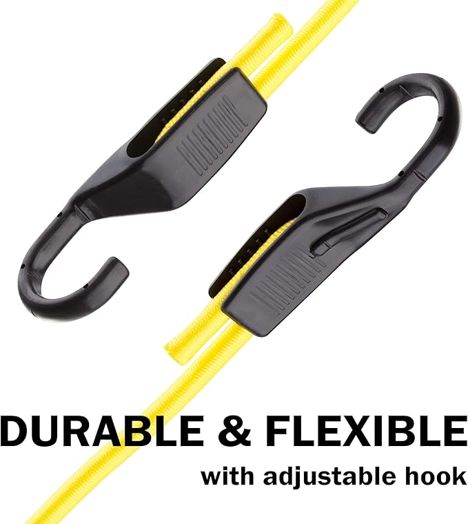 Cartman Adjustable Bungee Cords, 6 Pack 32 inch Adjustable Bungee Strap, 24 Inch, 18 Inch Bungee Cord with Hooks