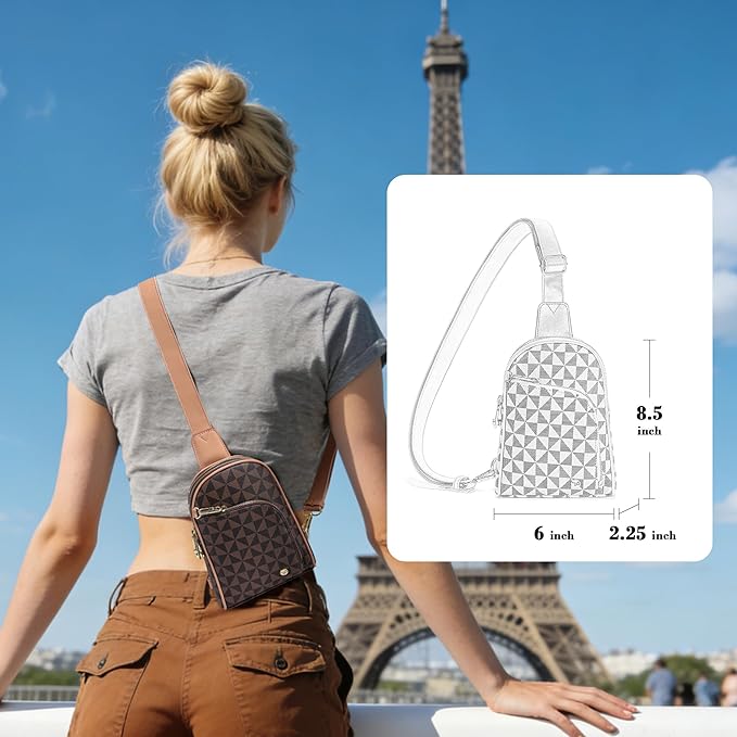 INICAT RFID Blocking Sling Bag, Anti Theft Crossbody Bag for Women, Travel Fanny Pack Style Purse, Vegan Leather