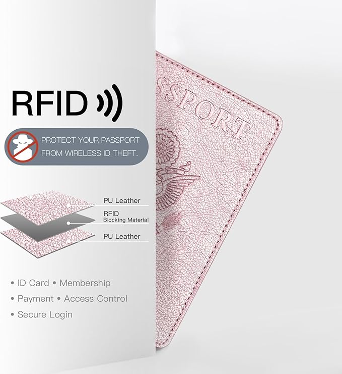 VIDIVICI Passport Wallet For Women,Passport Holder For Women-Gold Rose