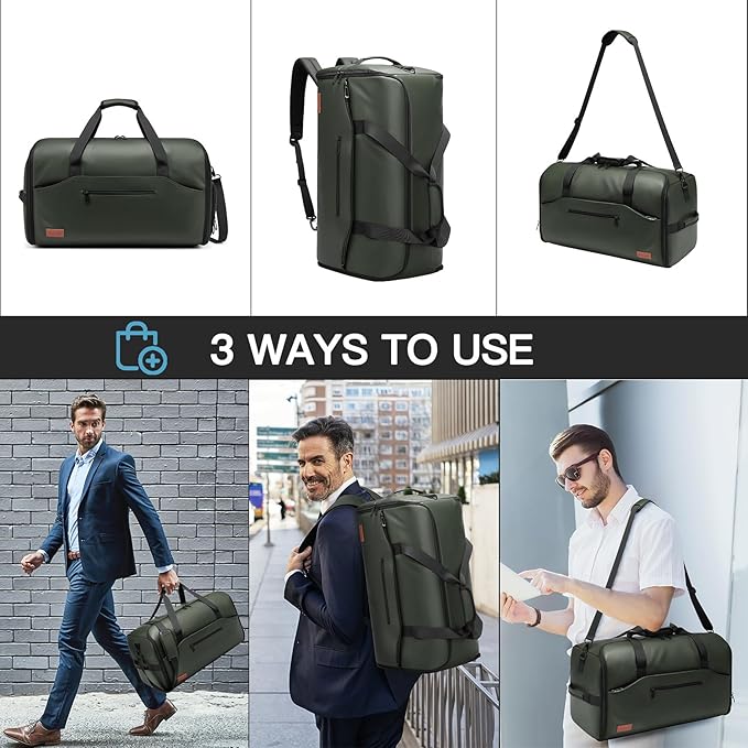 Garment Bags for Travel,45L Carry on Convertible Garment Duffle bag for Men Women - 3 in 1 Hanging Suit Travel Bag with Shoulder Strap