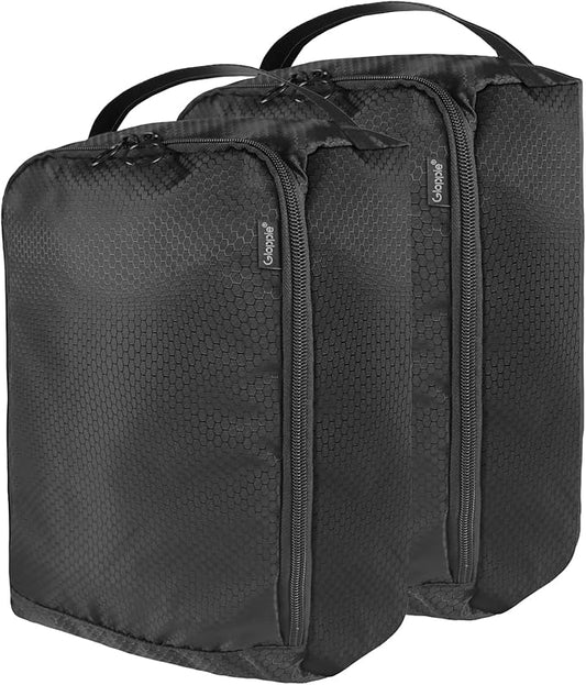 Gloppie Shoe Bags for Travel Shoe Pouch Portable Large Shoes Storage Bag (2 PACK) for Men Women Shoe Organizer Shoe Packing Cubes Gym Sport Must Have for Business Trip Bolsa de Zapatos Black