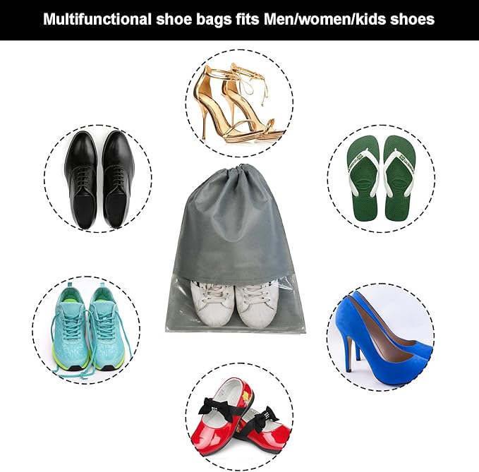 8PCS Travel Shoe Bags with Rope for Men and Women Large Shoes Pouch Organizers
