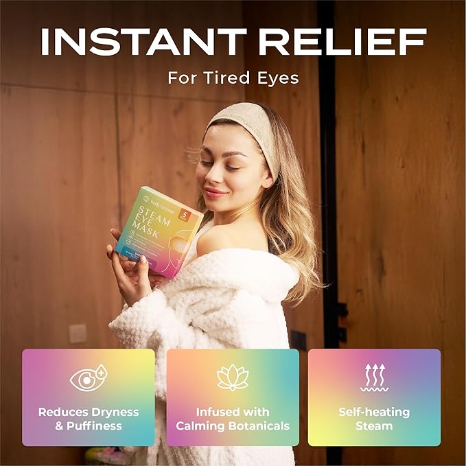 Body Restore Heated Eye Mask 5 Pack – Easter Basket Stuffers, Easter Birthday Gifts for Women & Men, Steam Warm Compress for Dry Eyes, Stye Eye Treatment, Eye Patch – Variety