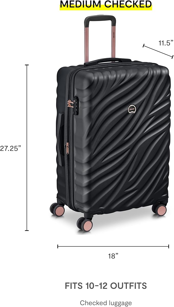 DELSEY PARIS Alexis Lightweight Luggage 2-Piece Set (21"/25"), Expandable Spinner Double Wheel Hardshell Suitcases with TSA Lock