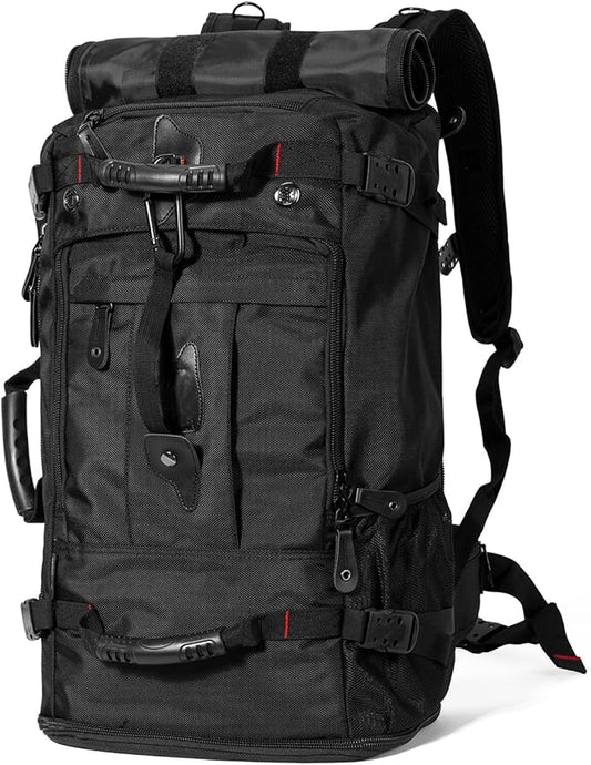 Large Capacity For Travel Hiking Sports Carry On Backpack Durable Convertible Duffle Bag Laptop airplane (black, 60L-Large)