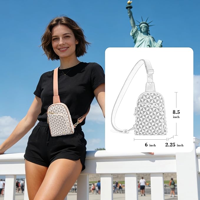 INICAT RFID Blocking Sling Bag, Anti Theft Crossbody Bag for Women, Travel Fanny Pack Style Purse, Vegan Leather