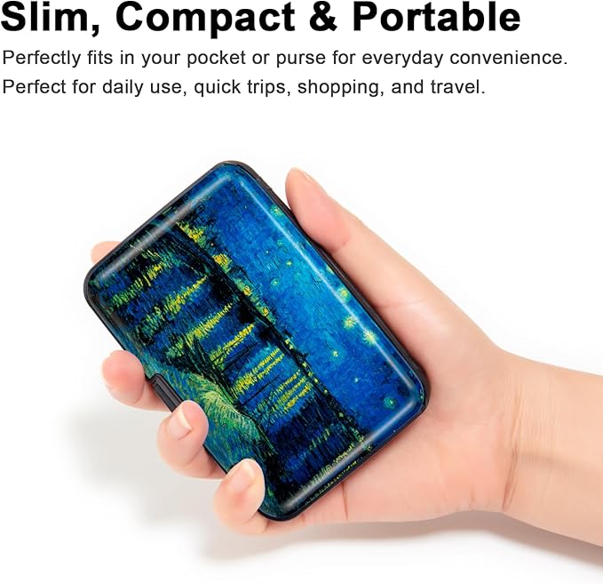 Credit Card Holder Small RFID Blocking Wallet Business Metal Slim Mini Aluminum Hard Case for Women Men