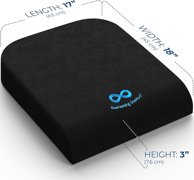 Everlasting Comfort Ventilated Wheelchair Cushions for Pressure Relief - Gel Memory Foam Wheel Chair Seat Cushion Pad for Seniors and Adults & Pain Relief - Soft Non-Slip Cover - Office Accessories