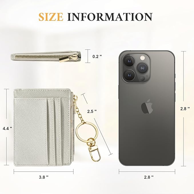 Sodsay Card Case Slim Front Pocket Wallet for Women Credit Card Holder with Keychain | Slim, Front Pocket, Credit Card Holder, with Keychain