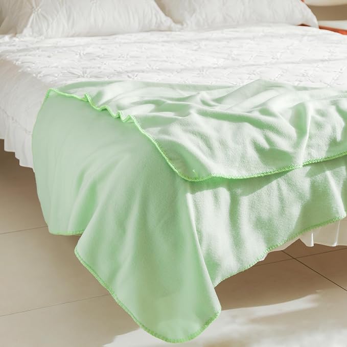 CAI TENG Fleece Throw Blankets 6 Pack Lightweight Warm Soft Cozy Kids Blanket Pet-Friendly Bulk Fleece Blanket Solid for Home, Bed, Sofa, Dorm, Office, Gifts, Outdoor Sage Green 50 x 60 inch