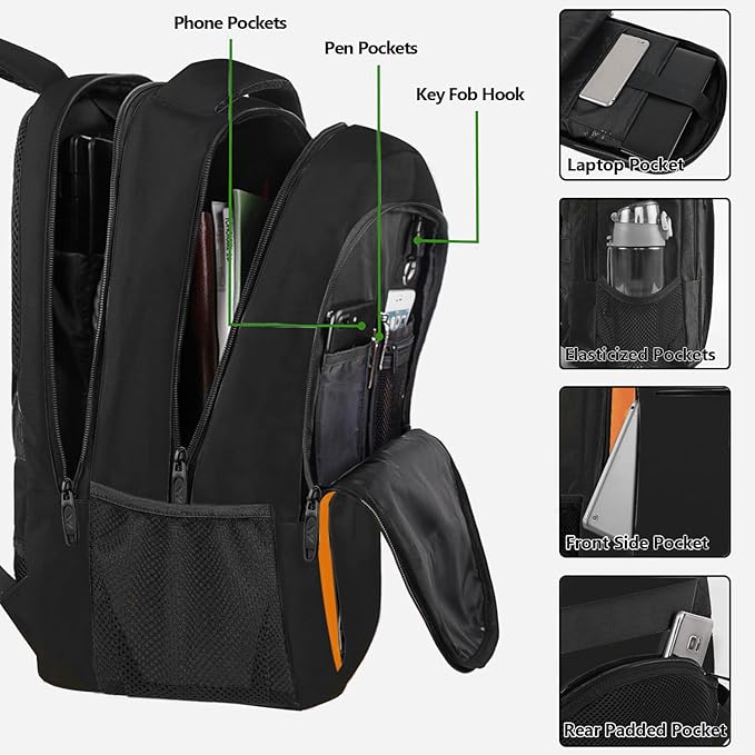 MATEIN Travel Laptop Backpack, Slim Sturdy College Laptops Backpack, Business Anti Theft Water Resistant Computer Bag Gift for Men & Women Fits 15.6 Inch Notebook