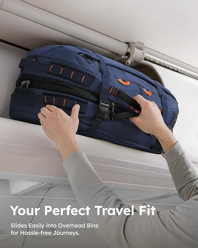 Tolaccea Travel Backpack for Men Women, 40L-50L Carry On Backpack with Wet Dry Compartment, Flight Approved Laptop Daypack Fits 15.6", Convertible Expandable Large Rucksack Duffel Bag for Work Travel