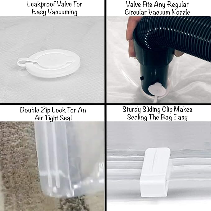 Mattress Vacuum Bag for Moving, Vacuum Seal Mattress Bag for Memory Foam or Inner Spring Mattresses, Compression and Storage for Returns, Leakproof Valve and Double Zip Seal (Cal-King)