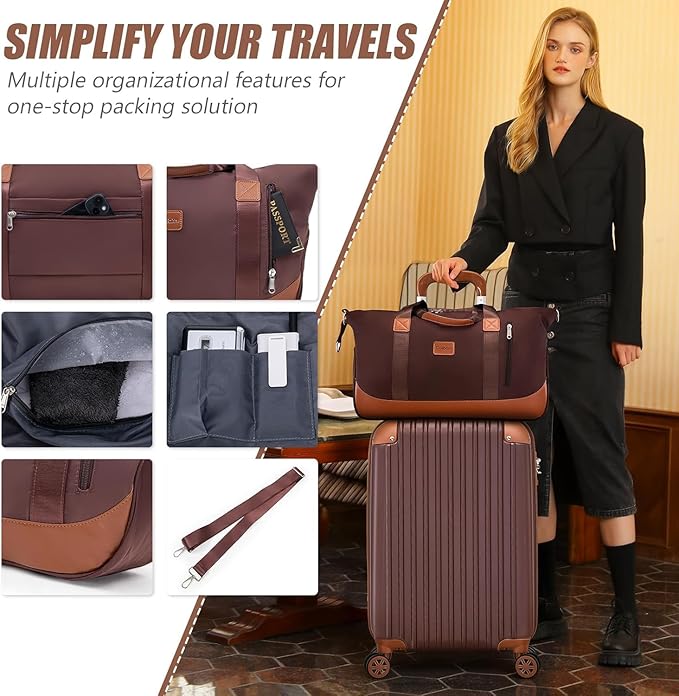 Carry On Luggage Sets 3 Piece, 20 Inch Luggage 22x14x9 Airline Approved with Wheels and TSA Lock, ABS Lightweight Hardshell Travel Suitcase Set with Duffel Bag Travel Bag for Men Women