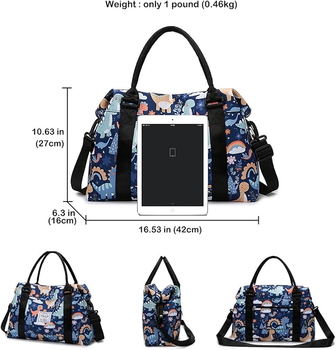Travel Duffle Bag Weekender Overnight Bag Gym Tote with Dry and Wet Separated Pocket for Women Girls Shoulder Workout Duffel Bag Water Resistant (B-Unicorn)