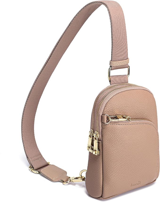 INICAT RFID Blocking Sling Bag, Anti Theft Crossbody Bag for Women, Travel Fanny Pack Style Purse, Vegan Leather
