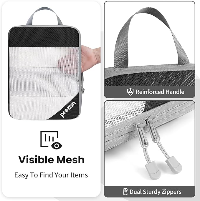 Compression Packing Cubes for Travel, Lightweight Vacation Travel Essentials, Travel Accessories for Suitcase Organizer Bags Set, Durable Luggage Organizer