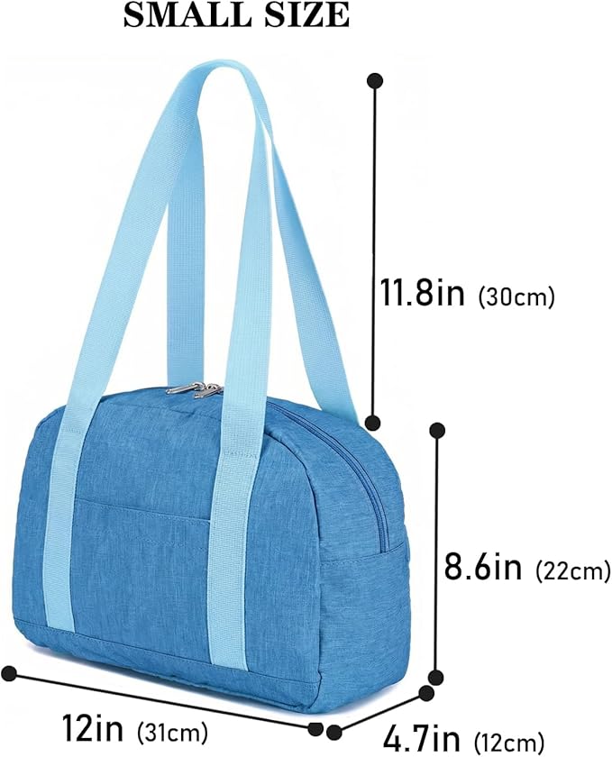 Mini Gym Bag for Women Girls, 12 inch Small Gym Tote, Lightweight Small Carry On Duffle Bag for Travel Sports