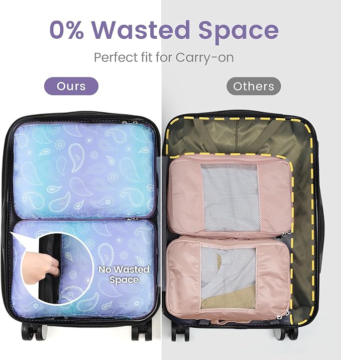 Cambond Compression Packing Cubes for Travel - Lightweight Expandable Travel Bags Luggage Organizers Travel Essentials Compression Cubes for Travel Space Saver for Carry on Suitcases Organizer