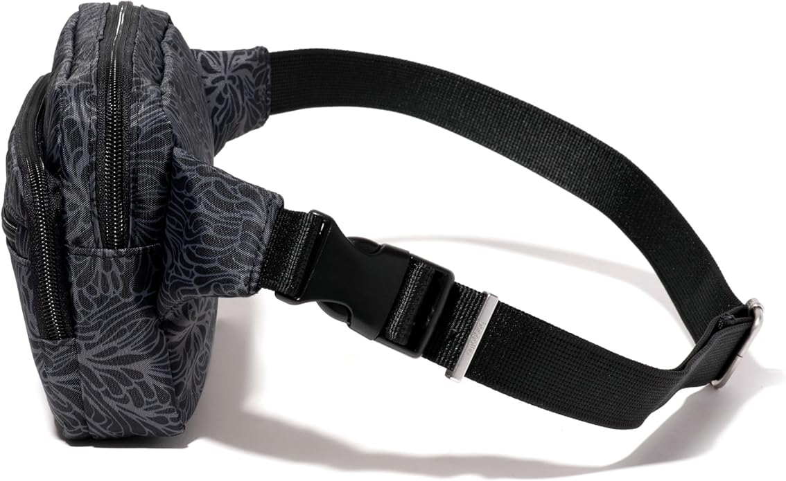 Baggallini Securtex Anti-theft Belt Bag 8.8"x5.5" Crossbody Fanny Pack for Women RFID Wallet Locking Zipper Travel Purse