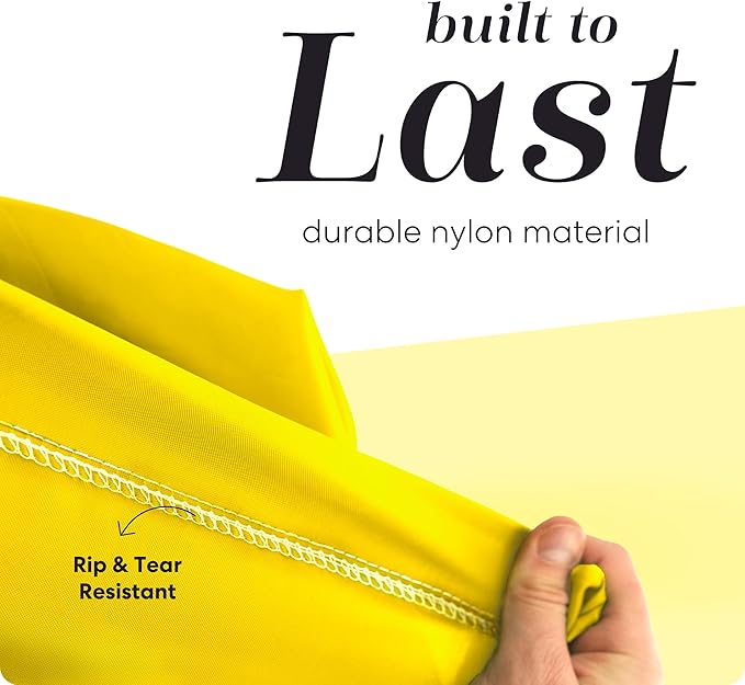 Nylon XL Laundry Bag - Locking Drawstring Closure, Machine Washable, These Large Bags Will Fit a Laundry Basket and Strong Enough to Carry up to Two Loads of Clothes (Yellow | 30" x 40")