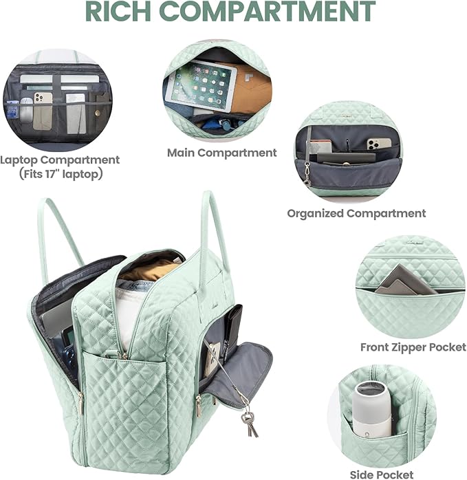LOVEVOOK Travel Duffle Bag - Women's Weekender Carry On Overnight Laptop & Gym Bag With Toiletry/Shoe Pocket, Hospital Labor Bag