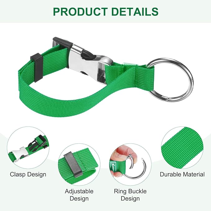 M METERXITY 1-Pack Add A Bag Luggage Strap, Adjustable Suitcase Belt for Connecting Luggage/Backpack/Jacket, Carry Strap with Ring Buckle [Green]