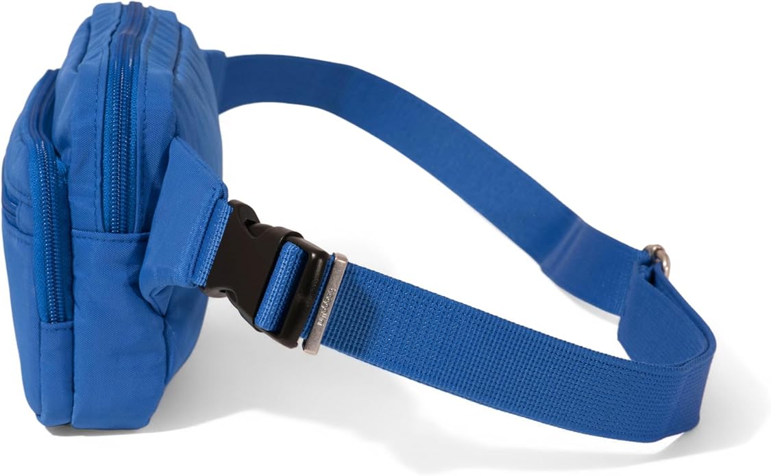 Baggallini Securtex Anti-theft Belt Bag 8.8"x5.5" Crossbody Fanny Pack for Women RFID Wallet Locking Zipper Travel Purse