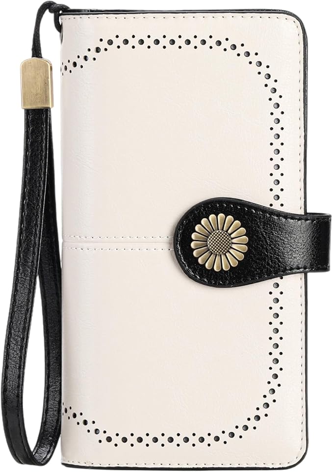 SENDEFN Wallets for Women Leather Credit Card Holder with RFID Blocking Large Capacity Wristlet | with RFID Blocking, Large Capacity, Wristlet, with RFID Blocking, Large Capacity, Wristlet