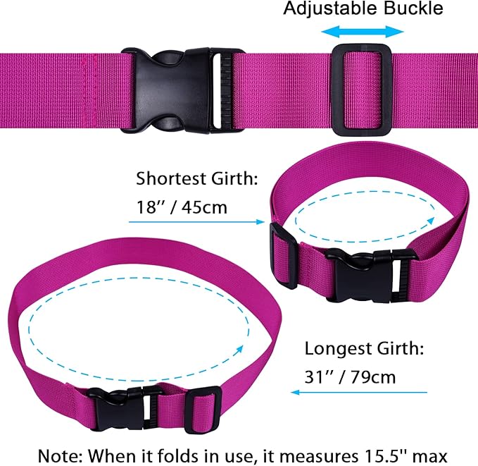Wisdompro 2 Pcs Add a Bag Luggage Strap, Heavy Duty Adjustable Suitcase Belt Travel Attachment Travel Accessories for Connecting Your Luggage - Purple, 31 Inch
