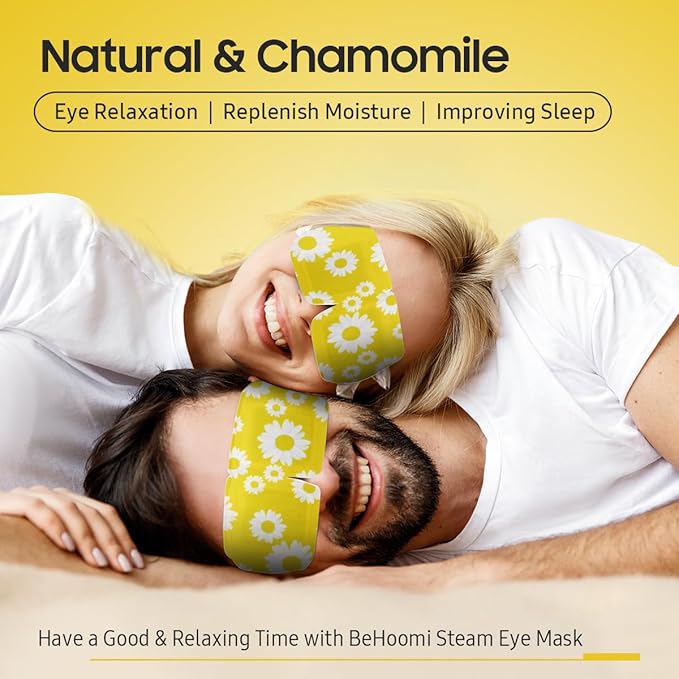 Steam Eye Mask, 10 Packs Heated Eye Mask, Self Heating Disposable SPA Warm Compress for Eyes Sleep Mask, Travel Essentials & Relaxation Gifts, Valentine's Day Gifts (Chamomile Scent)