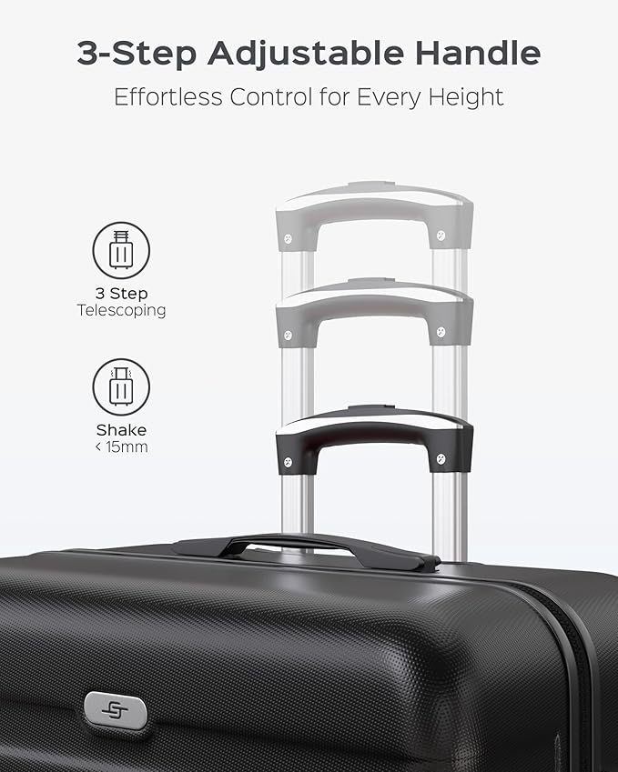 Suitour Luggage Sets 5 Piece Hardshell Suitcases with Spinner Wheels TSA Lock, Lightweight ABS Carry On Suitcase Set for Travel Business