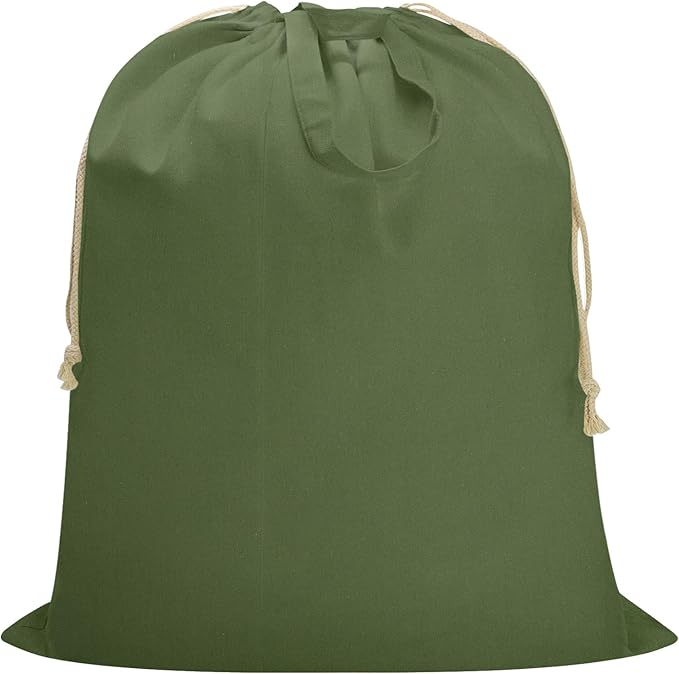 Canvas Laundry Bag 40"W x 35"H, Thick Canvas Laundry Bag with Handles & Drawstring, Extra Large Heavy Duty Washable Storage Sack (XXL,ArmyGreen)