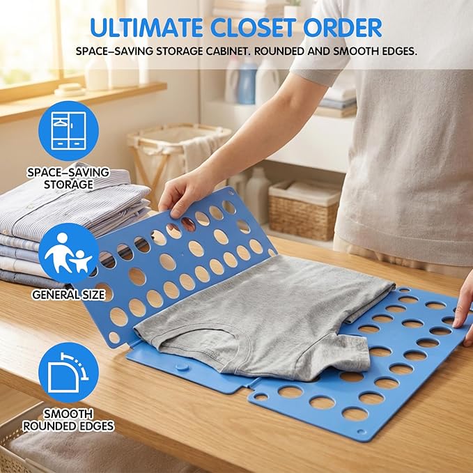 Shirt Folding Board,Small Size Clothes Folder Board Foldable Tool for Easy and Fast Folding (Orange)