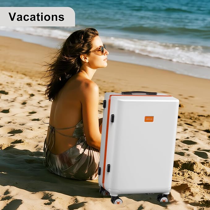 20 Inch Carry-on Luggage Zipperless for Women, Hardside Rolling Suitcase with Spinner Wheels & TSA Lock,PC Lightweight Carry on Luggage Airline Approved 22x14x9 Hard Shell