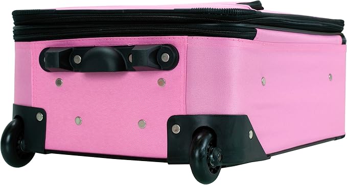 Rockland Fashion Softside Upright Luggage Set, Expandable, Pink, 2-Piece (14/19)