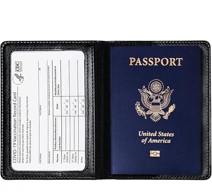 Honmein 2 Pcs Passport holders，Ultra Slim passport wallet，PU Leather Passport Cover Case for Women and Men