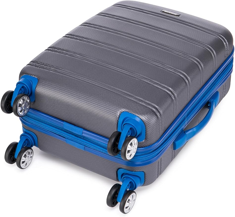 Rockland Melbourne Hardside Expandable Spinner Wheel Luggage Set, Grey, Carry-On 20-Inch and Tote 14-Inch