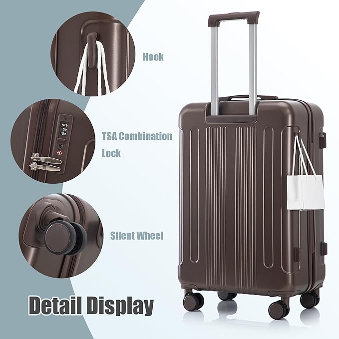Merax 3 pcs/set in ABS Spinner Wheel Luggage Set, Carry on Suitcase