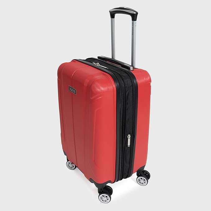 Ben Sherman Derby Spinner Travel Upright Luggage, Lipstick Red, 20-Inch Carry On