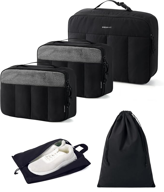 BAGSMART Compression Packing Cubes for Travel, 6/5/4set Lightweight Packing Organizers, Summer Travel Essentials Suitcase Organizer Bags Set