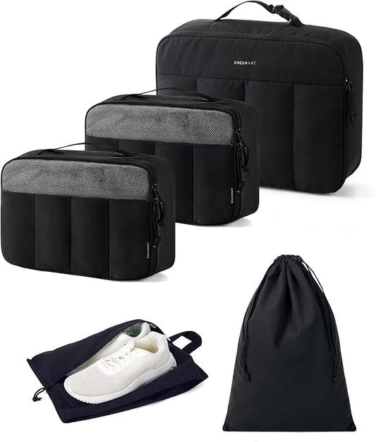 BAGSMART Compression Packing Cubes for Travel, 6/5/4set Lightweight Packing Organizers, Summer Travel Essentials Suitcase Organizer Bags Set