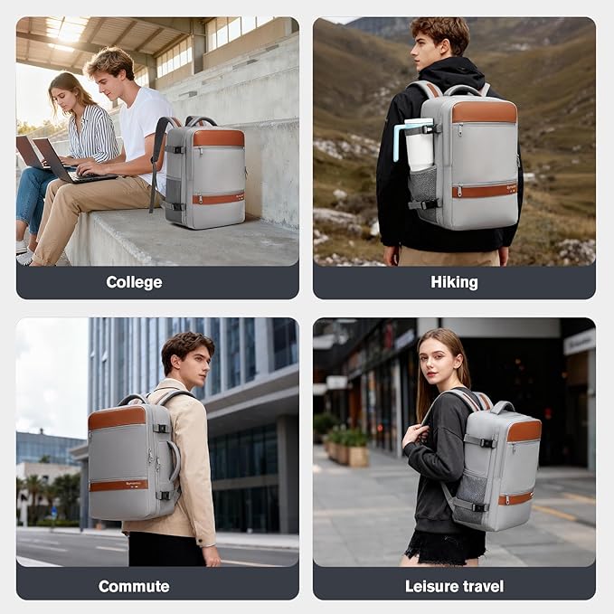 Practical Laptop Backpack, Next-Gen Bag for School Work Leisure & Travel, Luggage-Style Fashional Pack (Gray, 35L)