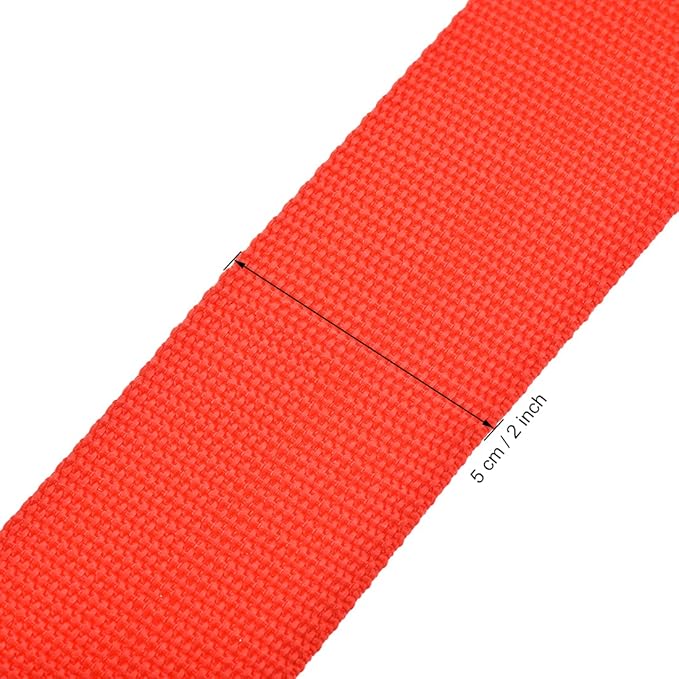 uxcell Luggage Straps Suitcase Belts with Buckle, Combination Lock, 2Mx5cm Adjustable PP Travel Packing Accessories, Red 2Pcs