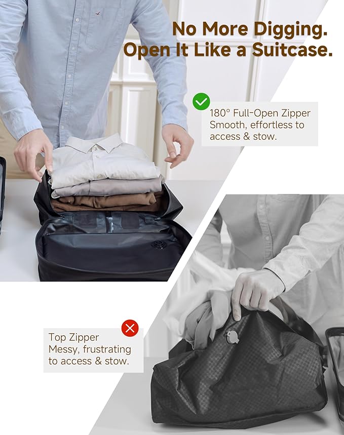 Vacuum Bags for Travel with Pump,Reusable Compression Packing Cubes to Save Space for Luggage and Backpack with IP68 Waterproof,Vacuum Seal Bags for Clothing travel (Black, 4Pack)