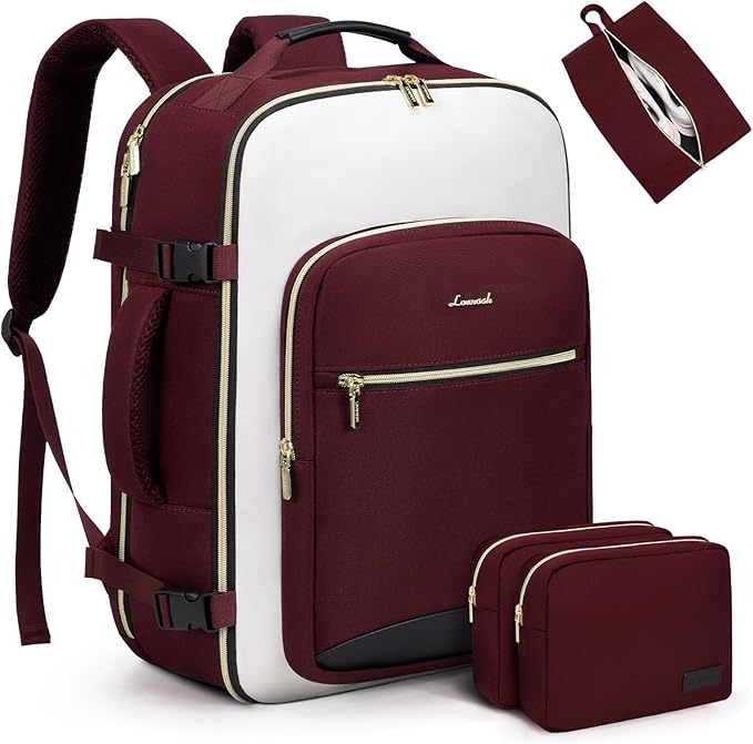 LOVEVOOK 40L Large Travel Backpack for Women Men, 17 Inch Carry on Backpack for Traveling on Airplane, Personal Item Travel Bag Airline Approved, Business Causal Weekender Backpacks