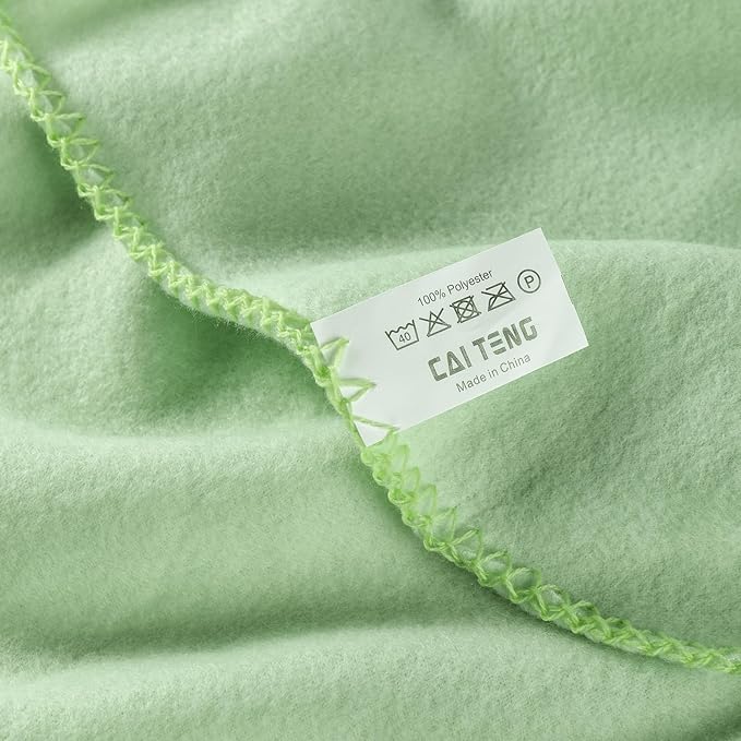 CAI TENG Fleece Throw Blankets 6 Pack Lightweight Warm Soft Cozy Kids Blanket Pet-Friendly Bulk Fleece Blanket Solid for Home, Bed, Sofa, Dorm, Office, Gifts, Outdoor Sage Green 50 x 60 inch